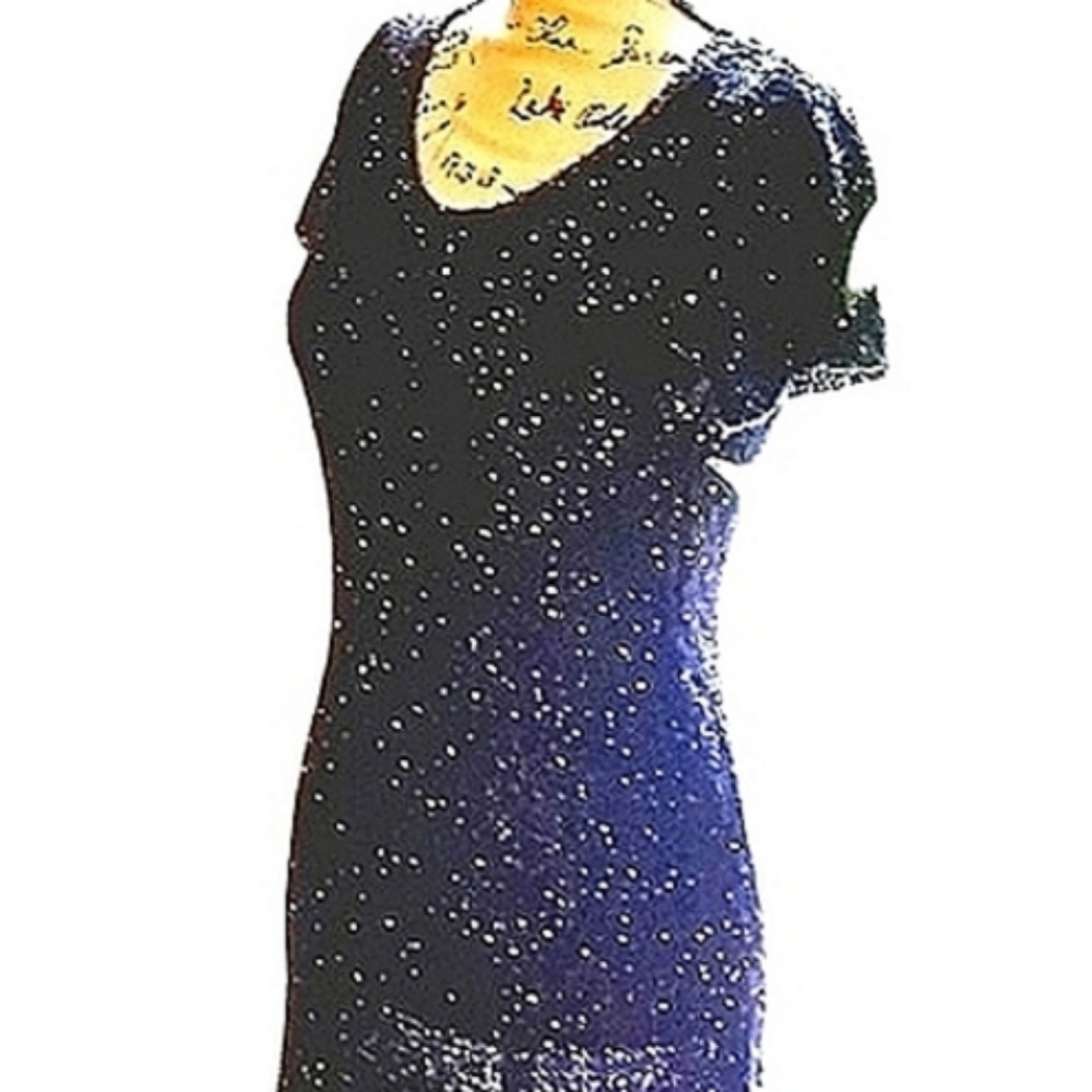 Sweater Dress Vintage! Sparkle Fabric Slightly Sheer